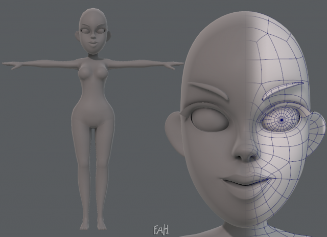 Base mesh woman 10 3D Model