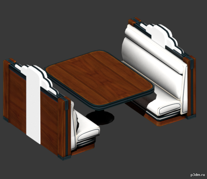 Table Booth 3D Model