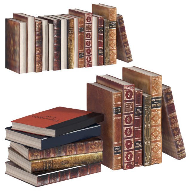 L3DV02G02 – old book collection set 3D Model