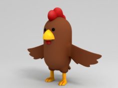 Brown Chicken Character 3D Model