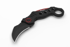 Karambit knife – black matte 3D Model