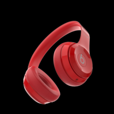 Beats Solo 2 Headphones Red 3D Model