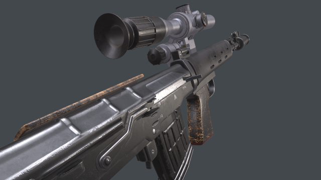 Dragunov SVU russian sniper rifle 4K 3D Model