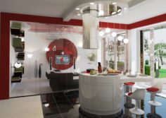 Modern Dining Room Interior 3D Model