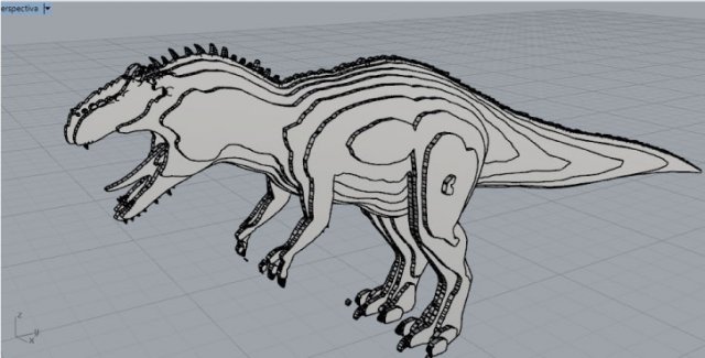 Tyrannosaurus rex – serial plane 3D Model
