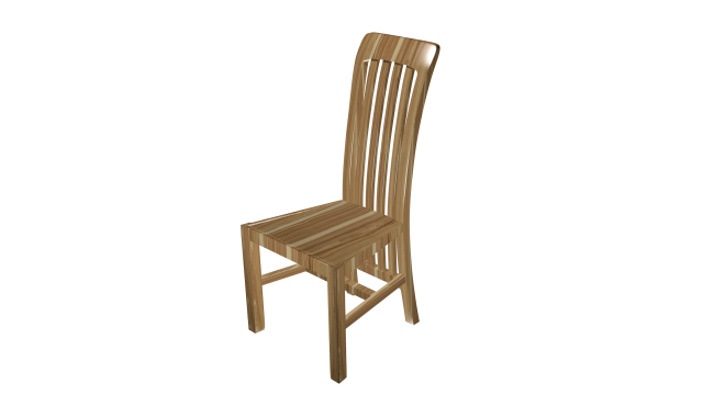 Chair wooden High poly made in Blender 3D 3D Model