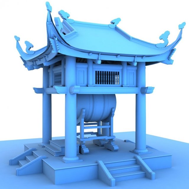 Drum tower of vietnam 3D Model