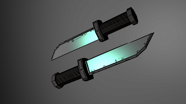 Low poly Knife 3D Model