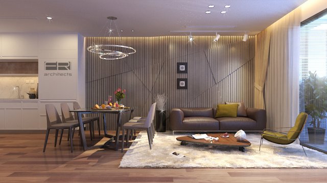 Apartment livingroom modern 3D Model