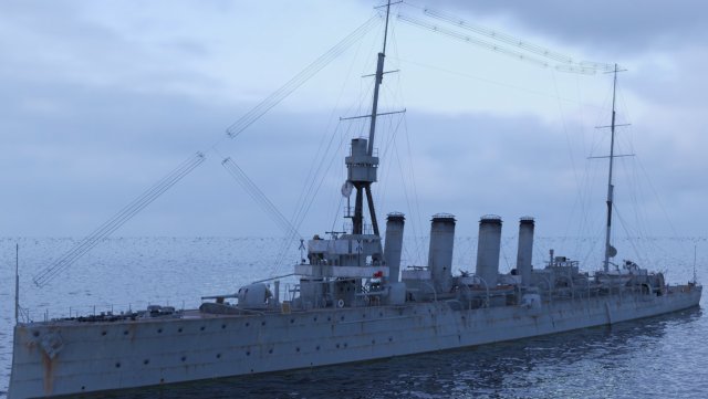 HMS Weymouth Town-class light cruiser 3D Model