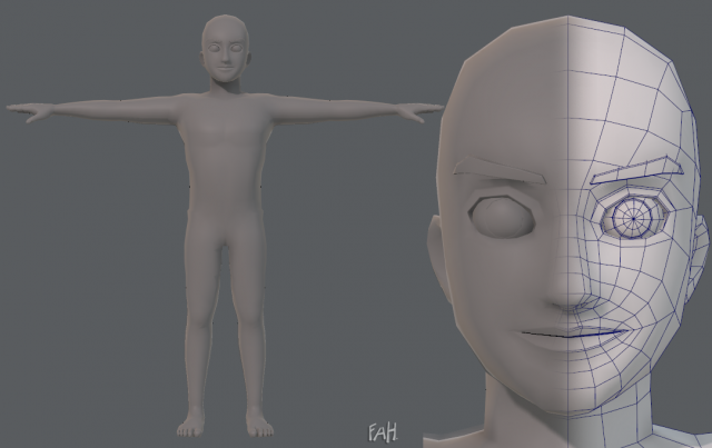 Base mesh man character V06 3D Model