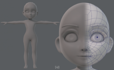 Base mesh girl characterV03 3D Model