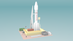 Proton rocket Free 3D Model