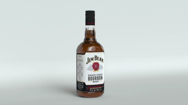 Jim Beam Original Bottle with new edition labels 3D Model