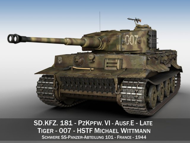 Panzer VI – Tiger – 007 – Late Production 3D Model