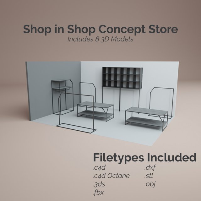 Shop in Shop Store 3D Model