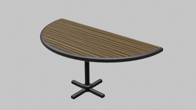 Restaurant Semi Circle Table 3D Model