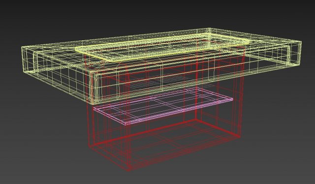 Classical Wood Table Free 3D Model