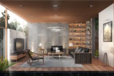 Villa livingroom tropical 3D Model