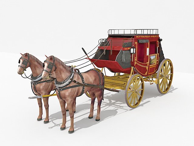 Royal horse-drawn carriage 3D Model