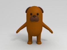Cartoon Brown Dog 3D 3D Model