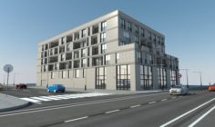 Modern Mixed-Use Building 3D Model