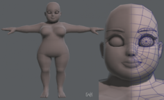 Base mesh woman 08 3D Model