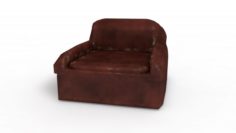 Leather Armchair Low Poly 3D Model