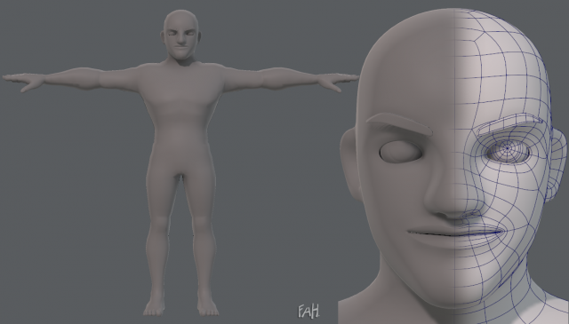 Base mesh man character V10 3D Model