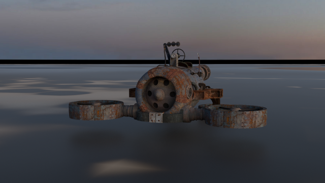 Old rusty air car Free 3D Model