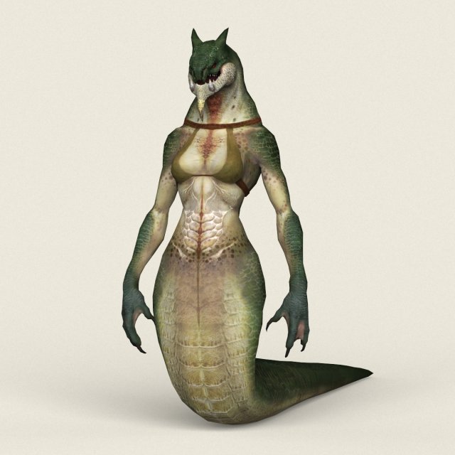 Game Ready Fantasy Female Cobra 3D Model