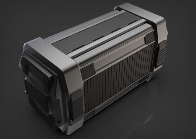 Sci-fi military container Free 3D Model