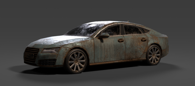 Old Rusty Car 3D Model