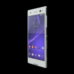 SONY XPERIA C3 GSM PHONE DUAL SIM WHITE 3D Model