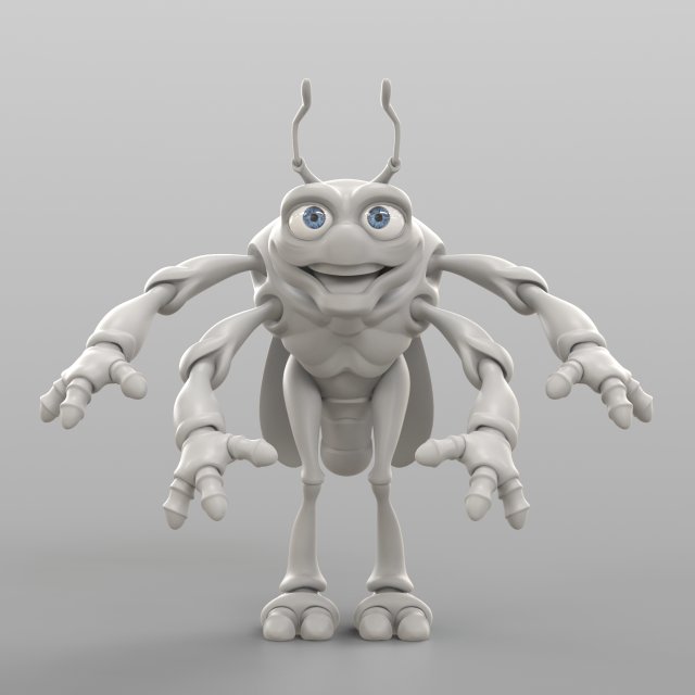 Cartoon Cicada 3D Model
