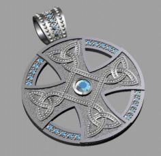Celtic pendant with and without gems 3D Model
