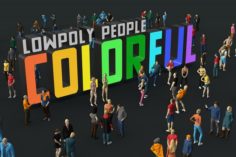 Lowpoly People Colorful 3D Model
