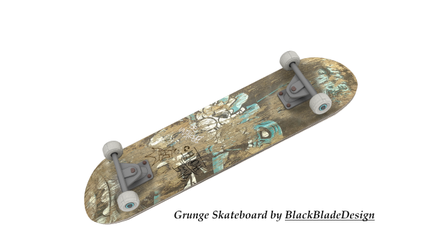 Grunge Style Skateboard 3D Model