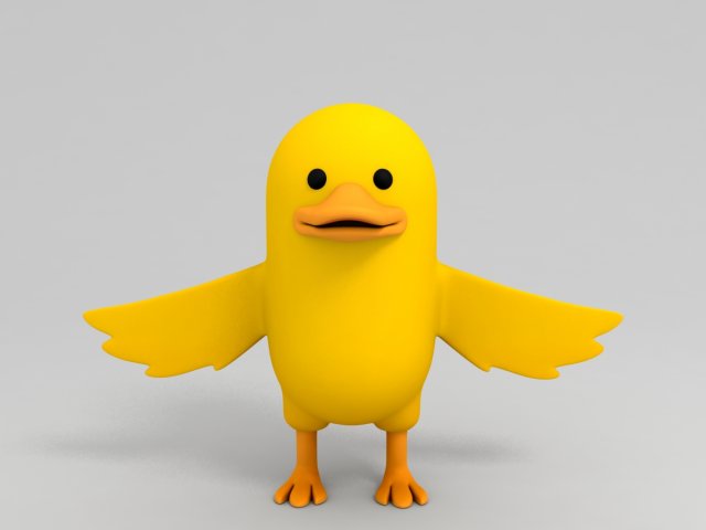3D Yellow Duck Character 3D Model