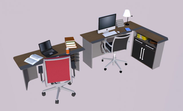 Collection Office Desks Chehoud Collection Gray and Wood 3D Model
