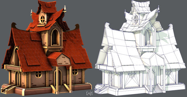 House Cartoon V02 3D Model