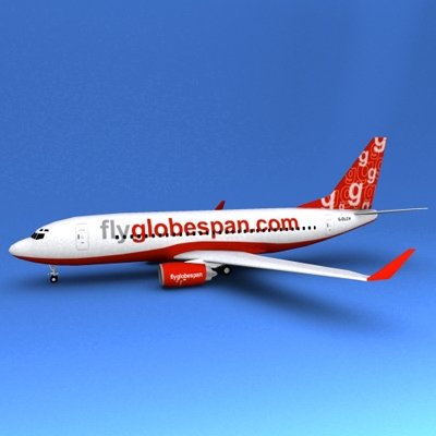 Boeing 737 Fly Globe Span 3D Model