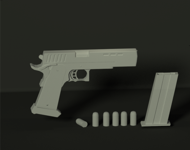 STI gun for animation 3D Model