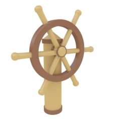 Cartoon Ship Wheel 3D Model
