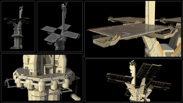 Sci-fi landing platform 3 3D Model