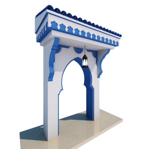Traditional Moroccan Door Chefchaouen City 3D Model