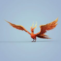 Fire Bird Phoenix 3D Model