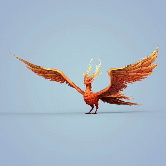 Fire Bird Phoenix 3D Model