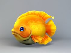 Fish yellow low poly – A40 3D Model