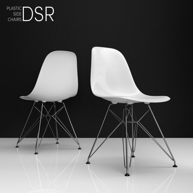 Eames DSR plastic side chairs 3D Model